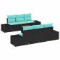 Preview: Gartensofa-set 7 stk. Schwarz Poly-Rattan