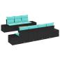 Preview: Gartensofa-set 8 stk. Schwarz Poly-Rattan