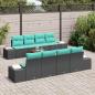 Preview: Gartensofa-set 9 stk. Schwarz Poly-Rattan