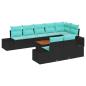 Preview: Gartensofa-set 9 stk. Schwarz Poly-Rattan