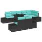 Preview: Gartensofa-set 9 stk. Schwarz Poly-Rattan
