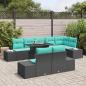 Preview: Gartensofa-set 9 stk. Schwarz Poly-Rattan