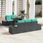 Preview: ARDEBO.de - Garten-Sofa-Set 6 stk. Schwarz Poly Rattan