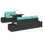 Preview: Garten-Sofa-Set 6 stk. Schwarz Poly Rattan