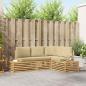 Preview: ARDEBO.de - Outdoor-Sofagarnitur mit Kissen 4 Stück Weiß Massivholz Akazie