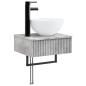 Preview: Badezimmerschrank-Set 4 stk. Betongrau Holzwerkstoff