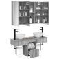 Preview: Badezimmerschrank-Set 4 stk. Grau Sonoma Holzwerkstoff