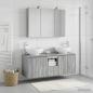 Preview: Badezimmerschrank-Set 4 stk. Grau Sonoma Holzwerkstoff