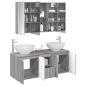 Preview: Badezimmerschrank-Set 4 stk. Grau Sonoma Holzwerkstoff