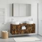 Preview: ARDEBO.de - Badezimmerschrank-Set 4 stk. Geräucherte Eiche Holzwerkstoff