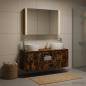 Preview: Badezimmerschrank-Set 4 stk. Geräucherte Eiche Holzwerkstoff