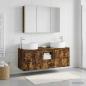Preview: ARDEBO.de - Badezimmerschrank-Set 4 stk. Geräucherte Eiche Holzwerkstoff