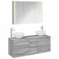 Preview: Badezimmermöbel-Set 4 stk. Grau Sonoma Ingenieurholz und Glas