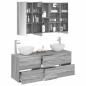Preview: Badezimmermöbel-Set 4 stk. Grau Sonoma Ingenieurholz und Glas