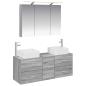 Preview: Badezimmermöbel-Set 4 stk. Grau Sonoma Ingenieurholz und Glas