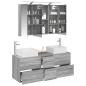Preview: Badezimmermöbel-Set 4 stk. Grau Sonoma Ingenieurholz und Glas