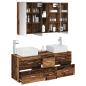 Preview: Badezimmermöbel-Set 4 stk. Altholz Ingenieurholz und Glas