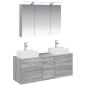 Preview: Badezimmermöbel-Set 4 stk. Grau Sonoma Ingenieurholz und Glas