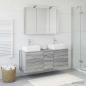 Preview: Badezimmermöbel-Set 4 stk. Grau Sonoma Ingenieurholz und Glas