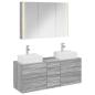 Preview: Badezimmermöbel-Set 4 stk. Grau Sonoma Ingenieurholz und Glas