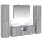 Preview: Badezimmermöbel-Set 6 stk. Grau Sonoma Ingenieurholz und Glas