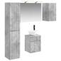 Preview: Badezimmerschrank-Set 5 stk. Betongrau Holzwerkstoff