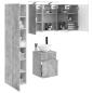 Preview: Badezimmerschrank-Set 5 stk. Betongrau Holzwerkstoff