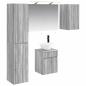 Preview: Badezimmerschrank-Set 5 stk. Grau Sonoma Holzwerkstoff