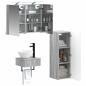 Preview: Badezimmerschrank-Set 4 stk. Grau Sonoma Holzwerkstoff