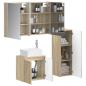 Preview: Badezimmermöbel-Set 4 stk. Sonoma-Eiche Ingenieurholz und Glas