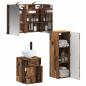 Preview: Badezimmermöbel-Set 4 stk. Altholz Ingenieurholz und Glas