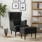 Preview: Sessel mit Fußhocker 2 stk. Schwarz Stoff