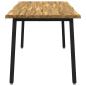 Preview: Live Edge Esstisch 160 x 80 x 75 cm Massivholz Akazie Weiß