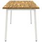 Preview: Live Edge Esstisch 160 x 80 x 75 cm Massivholz Akazie Weiß