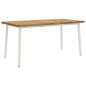 Preview: Quadratischer Esstisch 160 x 80 x 75 cm Massivholz Akazie Weiß