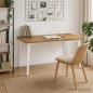Preview: Quadratischer Esstisch 160 x 80 x 75 cm Massivholz Akazie Weiß