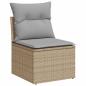 Preview: Sofa Set 6 stk. Beige und Hellgrau Polyrattan und Stahl