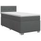 Preview: Boxspringbett mit Matratze Dunkelgrau 90 x 190 cm Stoff