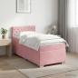 Preview: ARDEBO.de - Boxspringbett mit Matratze mit Kopfteil Rosa 90 x 200 cm Samt