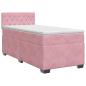 Preview: Boxspringbett mit Matratze mit Kopfteil Rosa 90 x 200 cm Samt