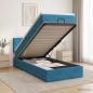 Preview: ARDEBO.de - Ottoman Bett mit Matratze Dunkelblau 90 x 190 cm Samt