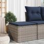 Preview: Gartenhocker mit Kissen Grau 55x55x37 cm Poly Rattan