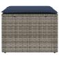 Preview: Gartenhocker mit Kissen Grau 55x55x37 cm Poly Rattan