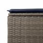 Preview: Gartenhocker mit Kissen Grau 55x55x37 cm Poly Rattan