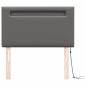 Preview: LED Kopfteil Grau 100 cm Kunstleder