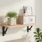 Preview: ARDEBO.de - Wandregalhalterungen 2 stk. Schwarz 10 x 10 x 3 cm Stahl