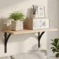 Preview: ARDEBO.de - Wandregalhalterungen 2 stk. Schwarz 14,5 x 14,5 x 3,5 cm Stahl