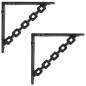 Preview: Wandregalhalterungen 2 stk. Schwarz 10,5 x 10,5 x 3 cm Stahl