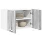 Preview: Hängeschrank Grau Sonoma und Weiß 60 x 31 x 40 cm Holzwerkstoff