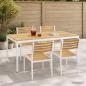 Preview: ARDEBO.de - Gartentisch Weiß 196 x 100,5 x 75 cm Massivholz Akazie